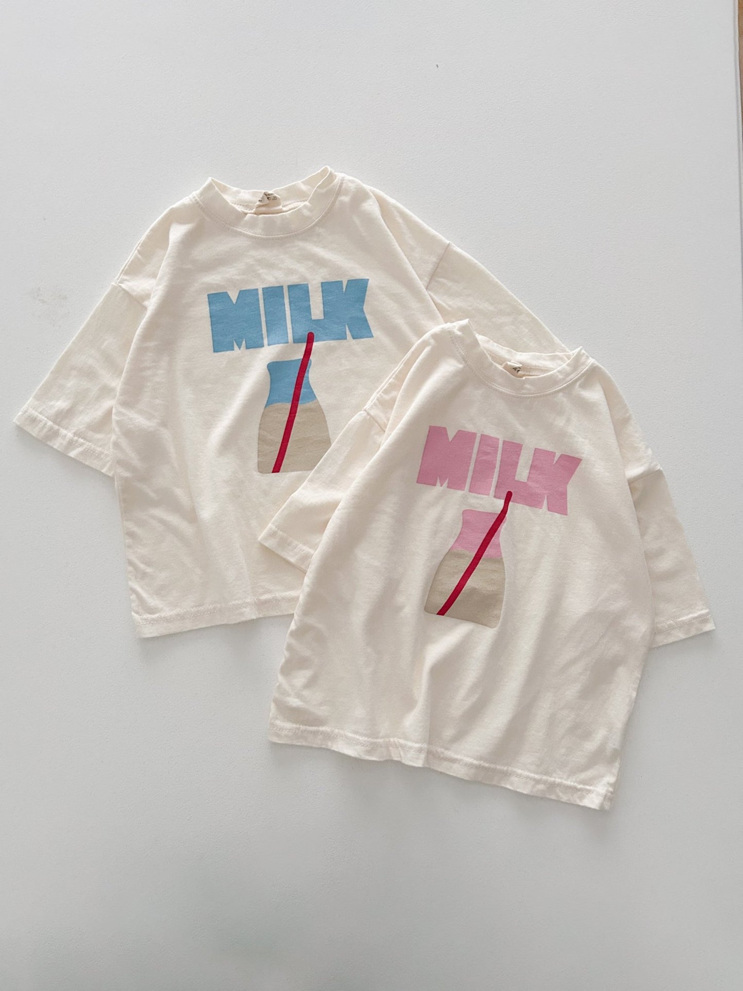 Toddler MILK Oversized Short Sleeve Top (2 - 8y) - 2 Colors kids outfit