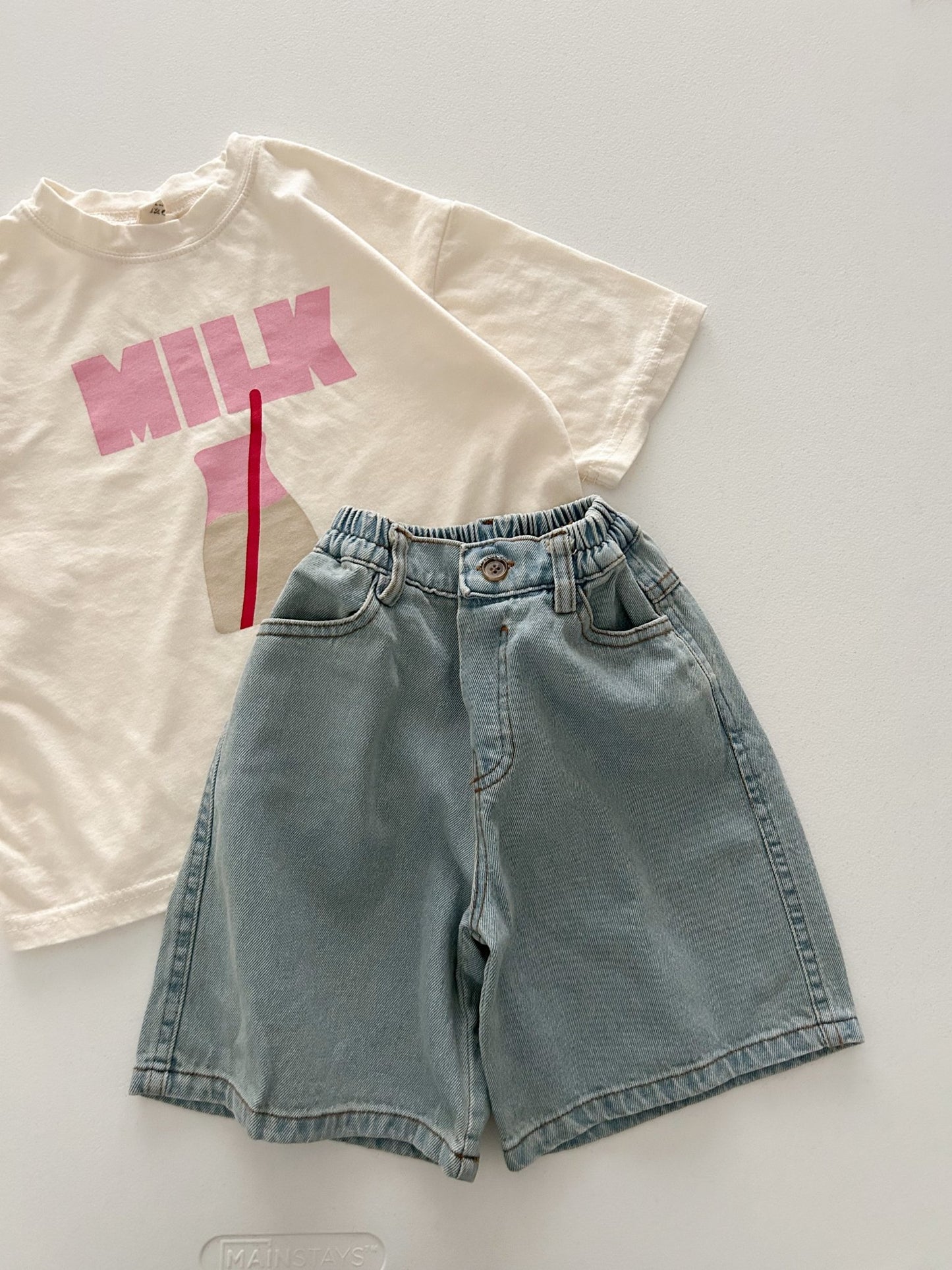 Toddler MILK Oversized Short Sleeve Top (2 - 8y) - 2 Colors kids outfit