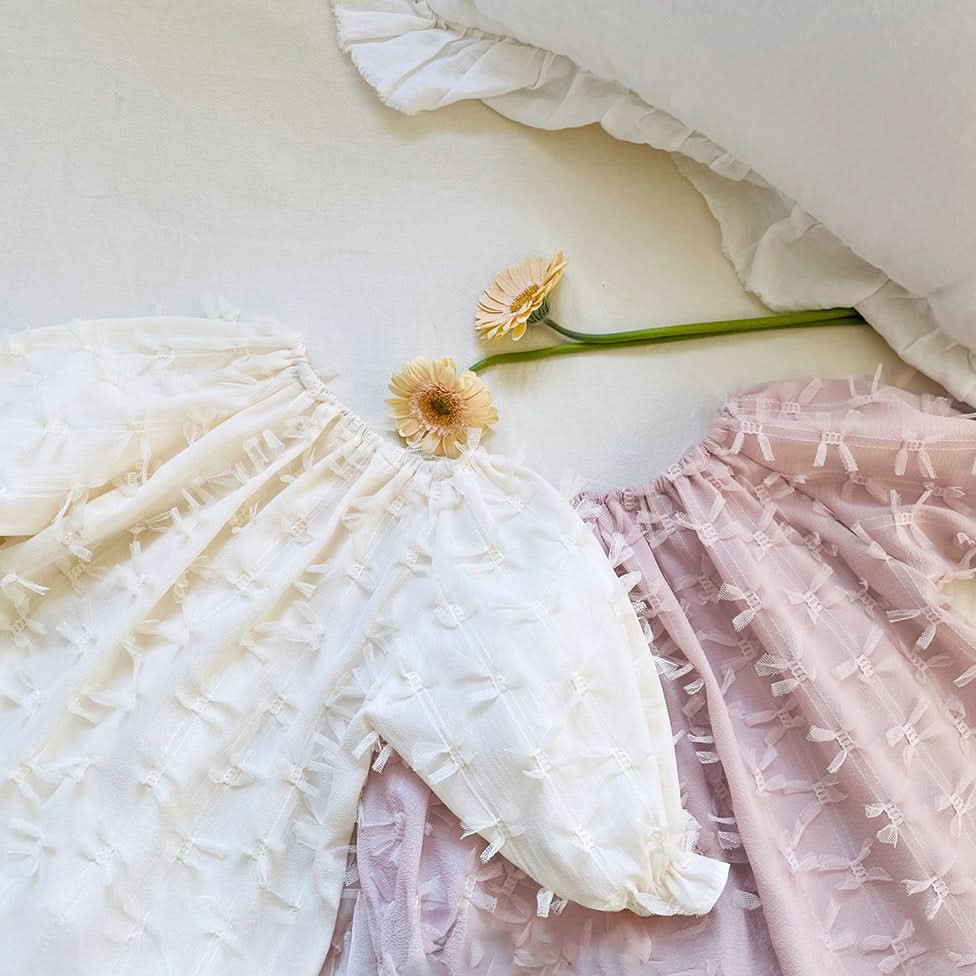 Toddler Milk S25 3D Bows Lace Dress (1 - 7y) - 2 Colors kids outfit