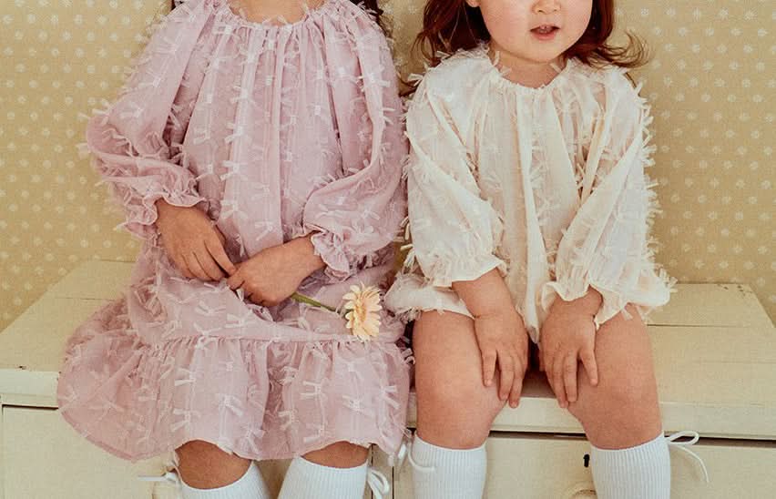 Toddler Milk S25 3D Bows Lace Dress (1 - 7y) - 2 Colors kids outfit