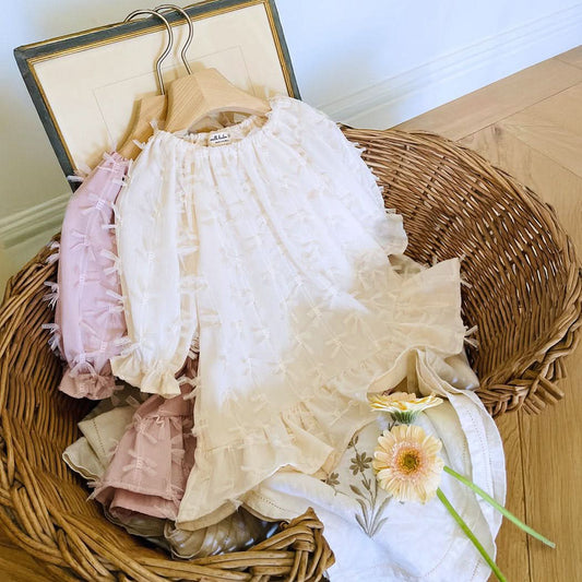 Toddler Milk S25 3D Bows Lace Dress (1 - 7y) - 2 Colors kids outfit