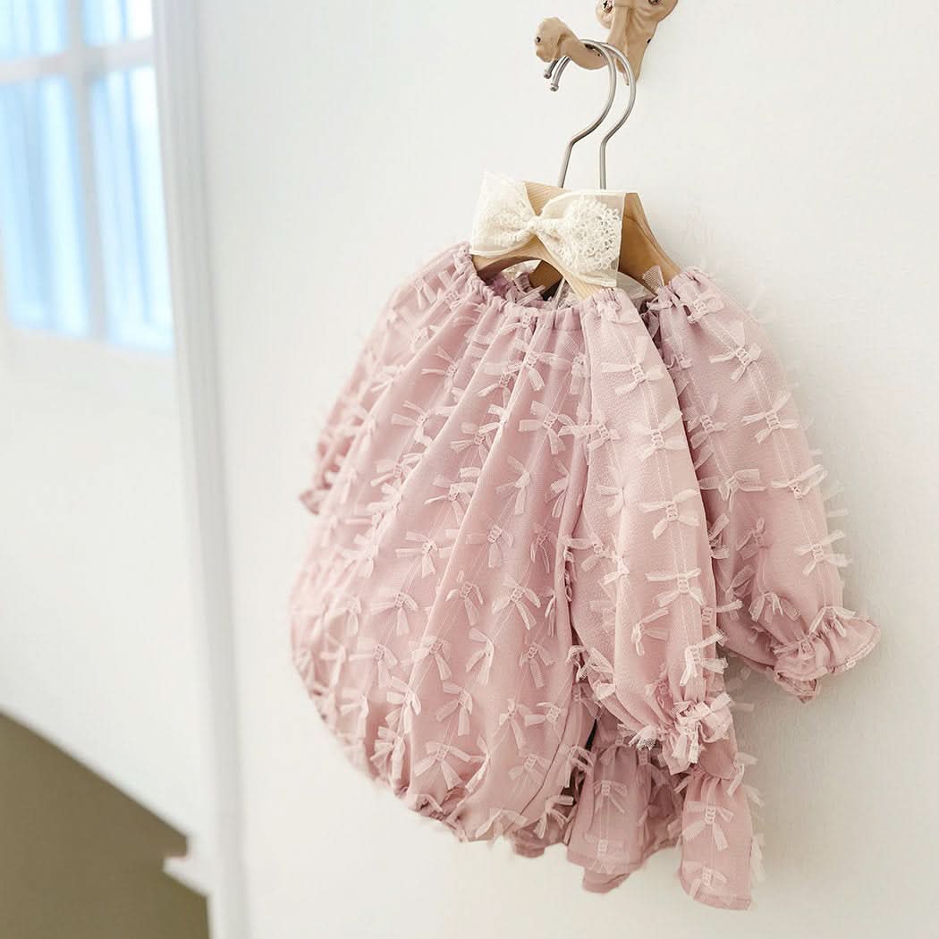 Toddler Milk S25 3D Bows Lace Dress (1 - 7y) - 2 Colors kids outfit