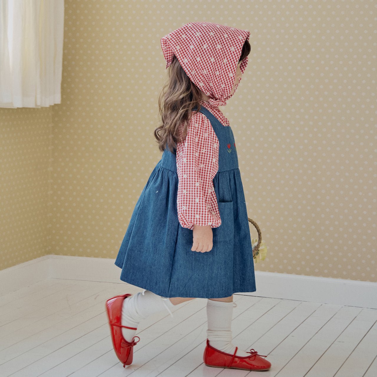 Toddler Milk SP26 Tulip Embroidery Sleeveless Denim Dress (1 - 7y) - Blue - AT NOON STORE