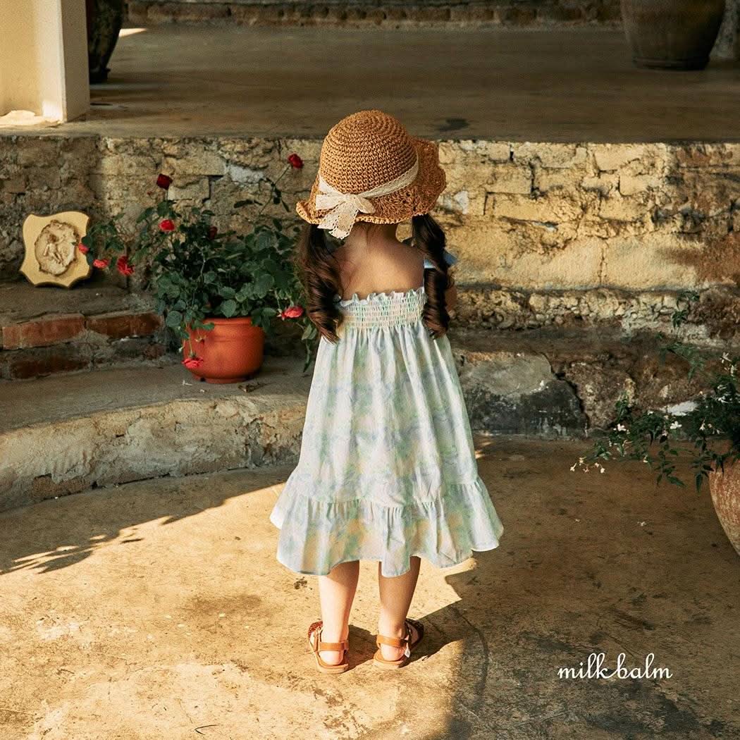Toddler Milk Tie - Shoulder Dress (3 - 12m) - Green kids outfit