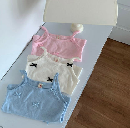 Toddler Mini Bow Pointelle Tank Top (1 - 5y) - 3 Colors kids outfit