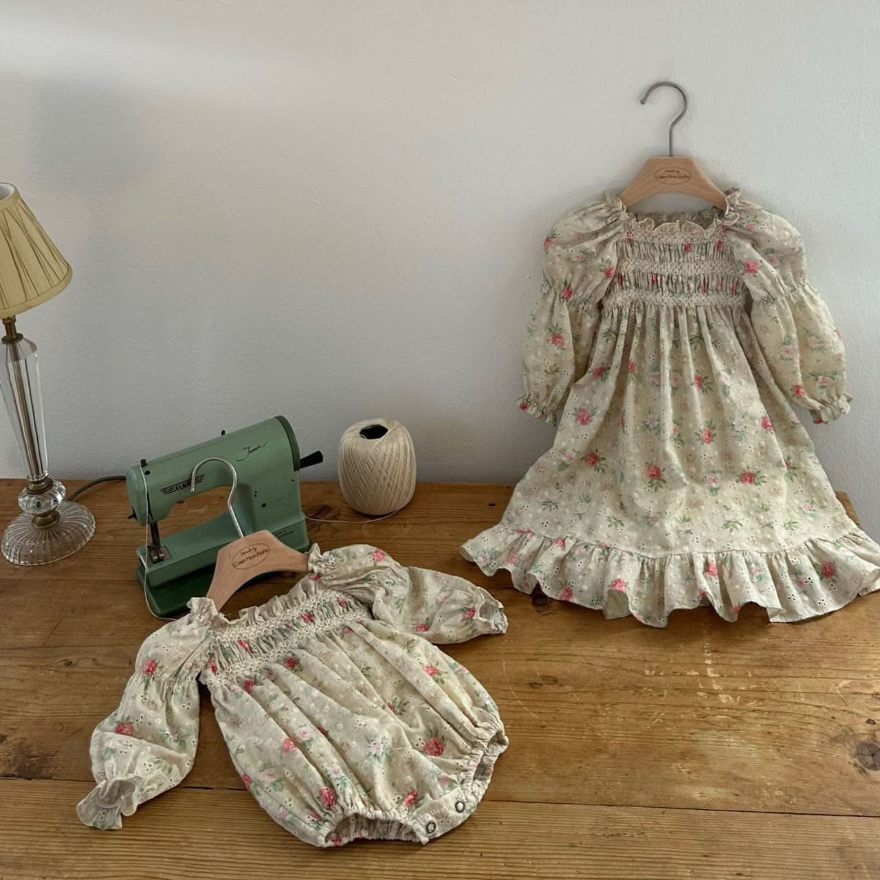 Toddler Monbebe F24 Floral Smocked Bodice Eyelet Dress (1 - 6y) - 2 Colors kids outfit