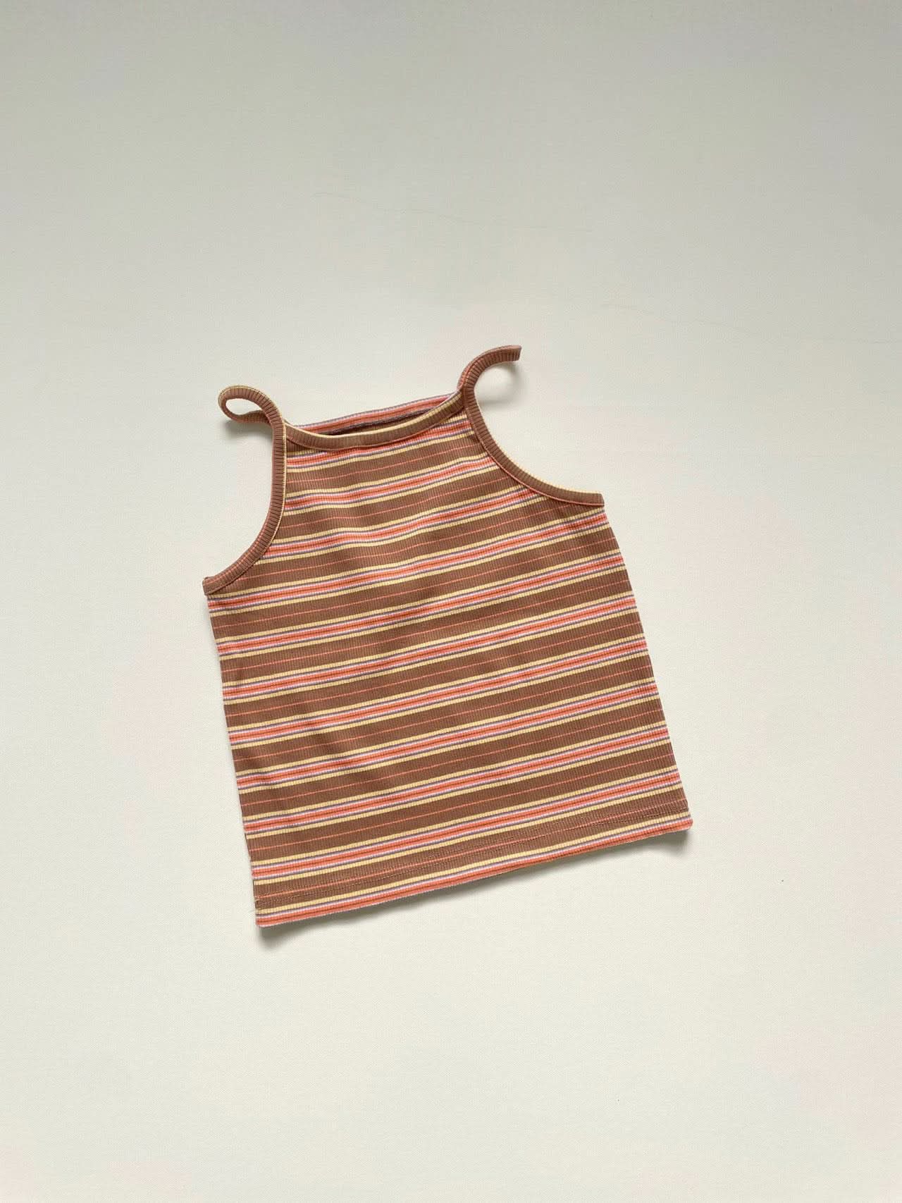 Toddler Multi Stripe Cami and Flare Pants Set (16 - 24m) - Brown+Orange kids outfit