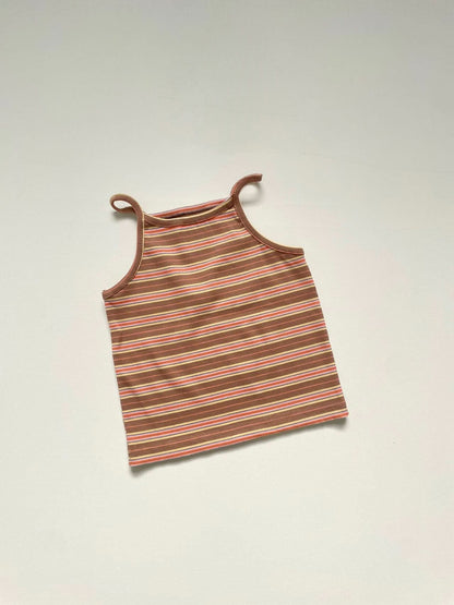 Toddler Multi Stripe Cami and Flare Pants Set (16 - 24m) - Brown+Orange kids outfit