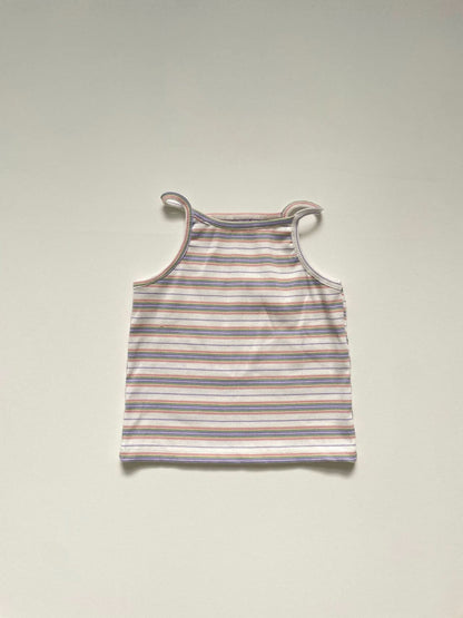 Toddler Multi Stripe Cami and Flare Pants Set (16 - 24m) - Brown+Orange kids outfit