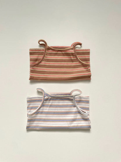 Toddler Multi Stripe Cami and Flare Pants Set (16 - 24m) - Brown+Orange kids outfit