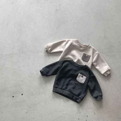 Toddler Nunu Chest Pocket Sweatshirt (1 - 6y) - 2 Colors kids outfit