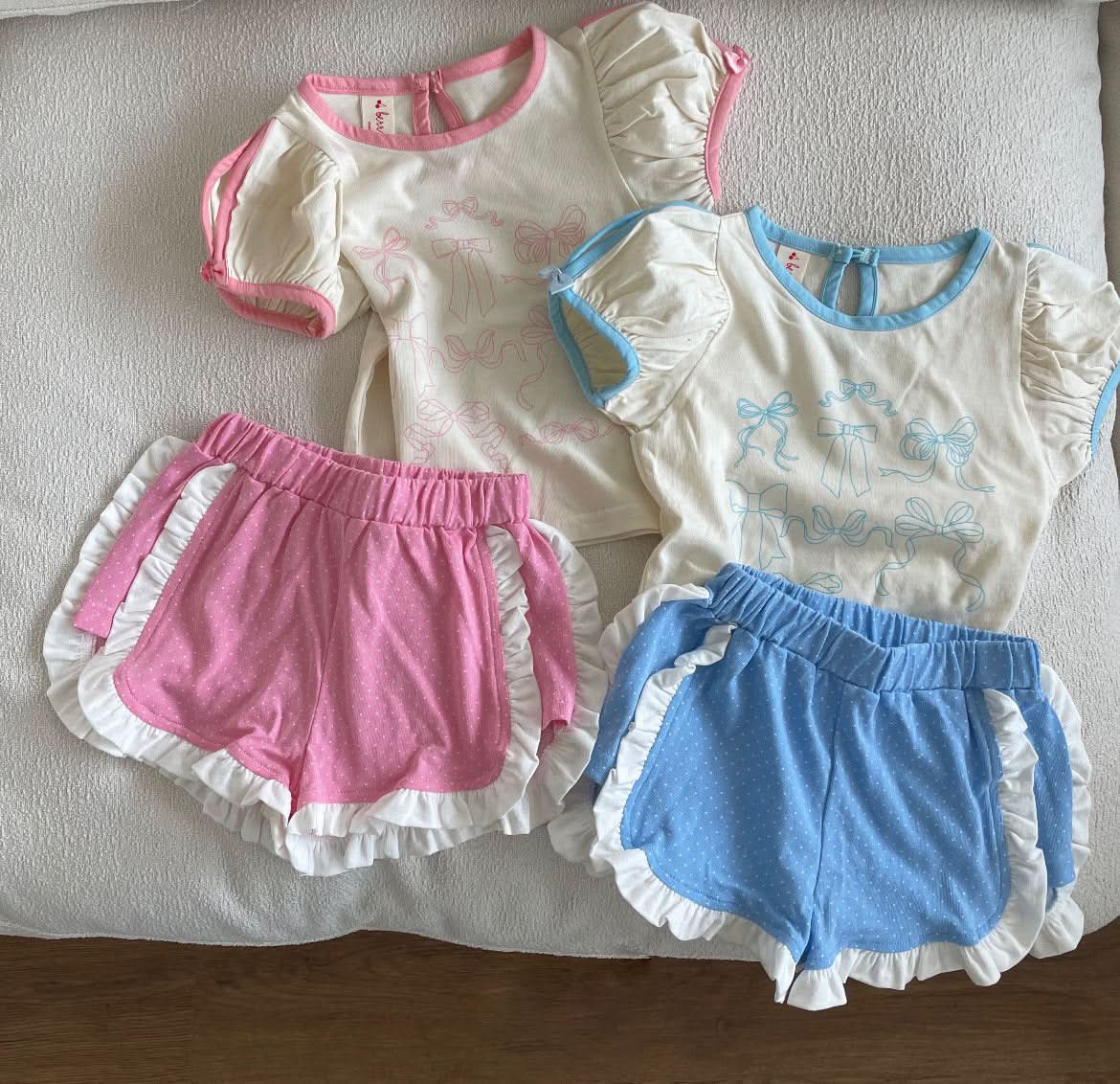 Toddler Open Sleeve Bow Print Top (1 - 5y) - 2 Colors kids outfit