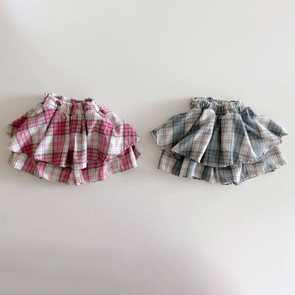 Toddler Plaid Skirt Shorts (1 - 7y) - Pink kids outfit