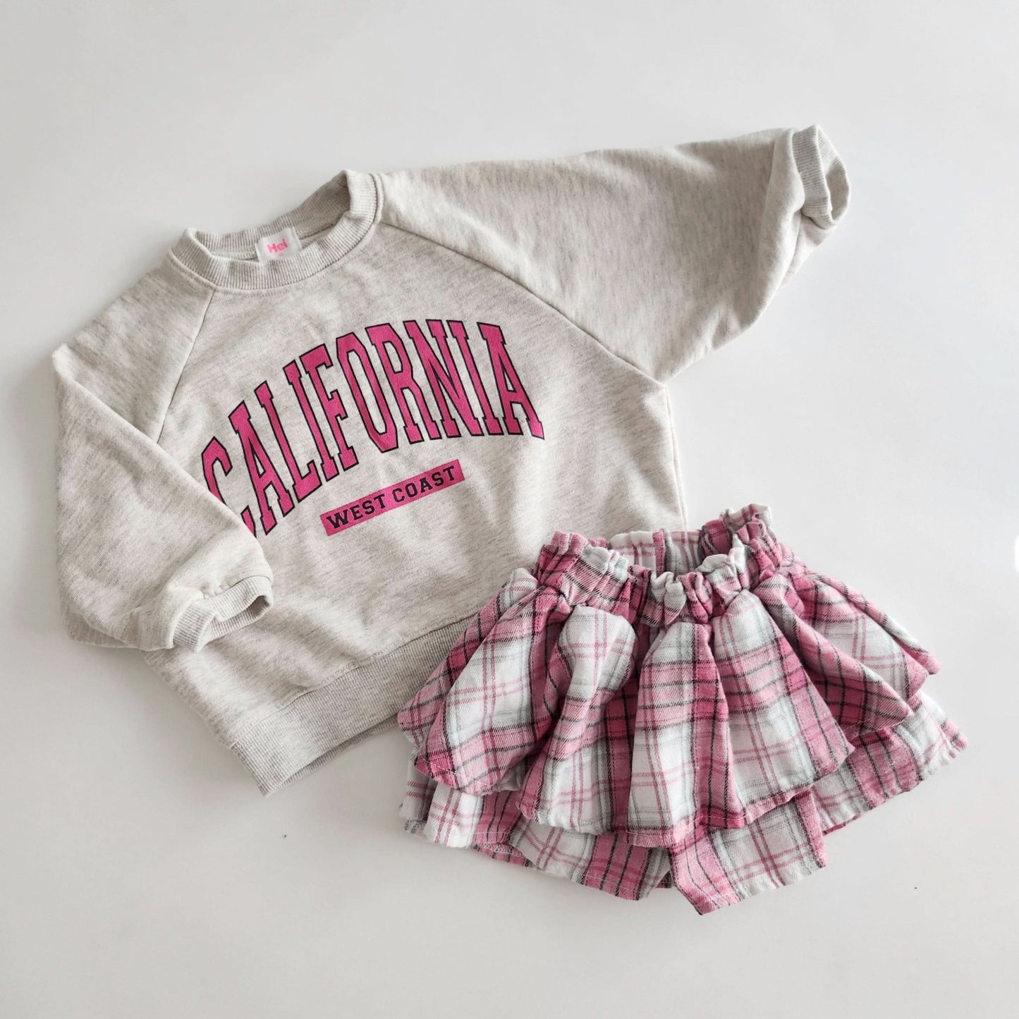 Toddler Plaid Skirt Shorts (1 - 7y) - Pink kids outfit