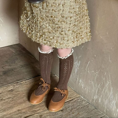 Toddler Pointelle Ruffle Knee Socks (1 - 9y) - 2 Colors kids outfit