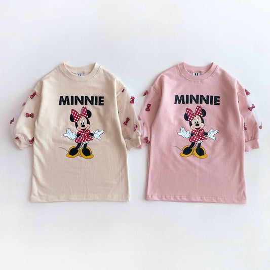Toddler Puff Sleeve Minnie Dress (2 - 6y) - 2 Colors kids outfit