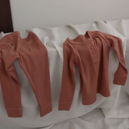 Toddler Ribbed Top and Pants Set (1 - 6y) - 5 Colors kids outfit