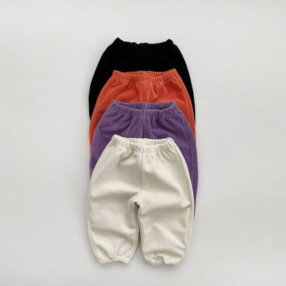 Toddler Ribbed Velvet Jogger Pants(1 - 5y) - 4 Colors kids outfit