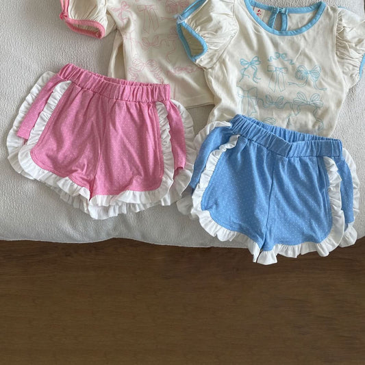 Toddler Ruffle Edge Polka Dot Shorts (1 - 5y) - 2 Colors kids outfit