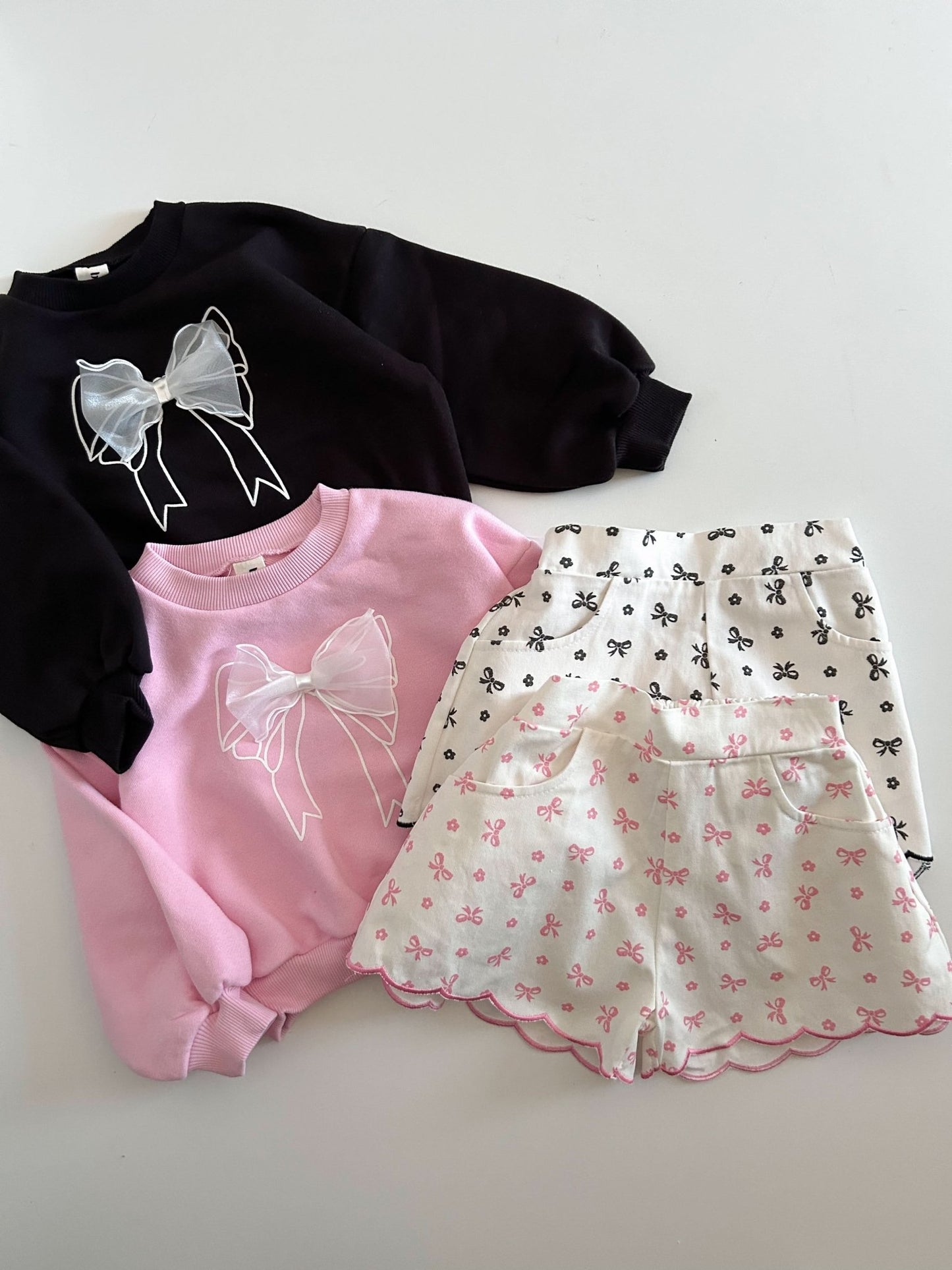 Toddler S25 Bow Printed Twill Shorts (2 - 7y) - Pink kids outfit