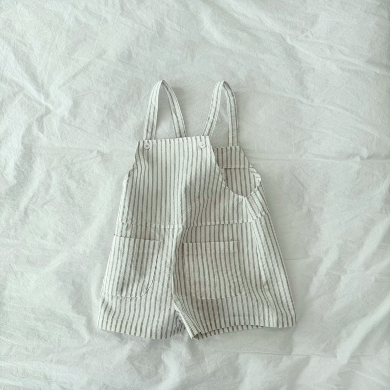Toddler S25 Front Pockets Stripe Short Overalls (2 - 7y) - 2 Colors kids outfit