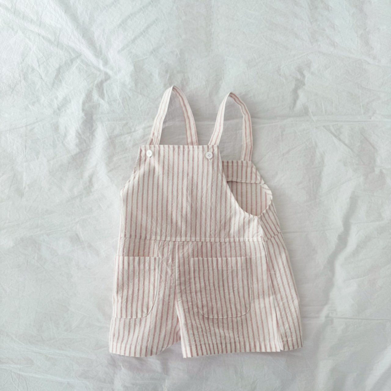 Toddler S25 Front Pockets Stripe Short Overalls (2 - 7y) - 2 Colors kids outfit