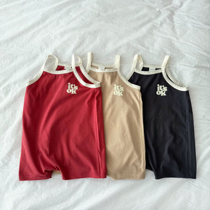 Toddler S25 'it's OK' Short Overalls (2 - 5y) - 3 Colors kids outfit