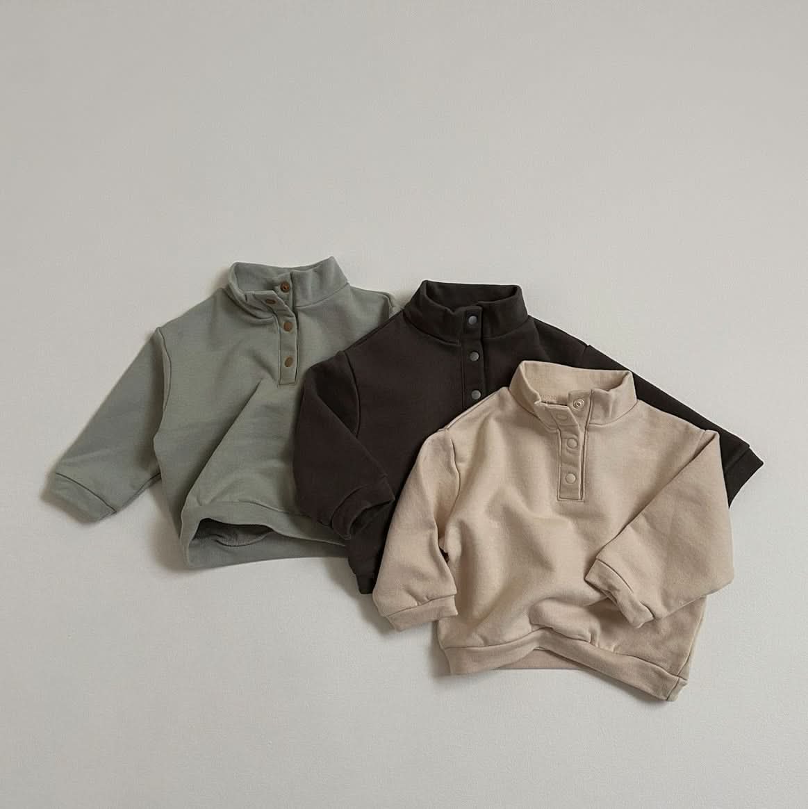 Toddler S25 Mock Neck Snap Button Sweatshirt (10m - 4y) - 3 Colors kids outfit