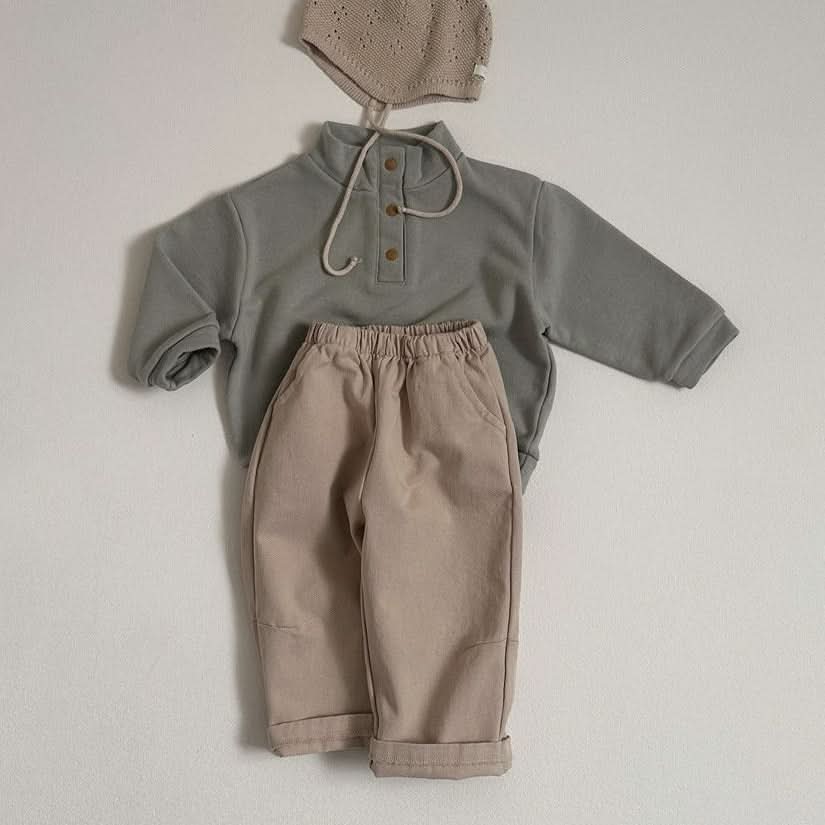 Toddler S25 Mock Neck Snap Button Sweatshirt (10m - 4y) - 3 Colors kids outfit