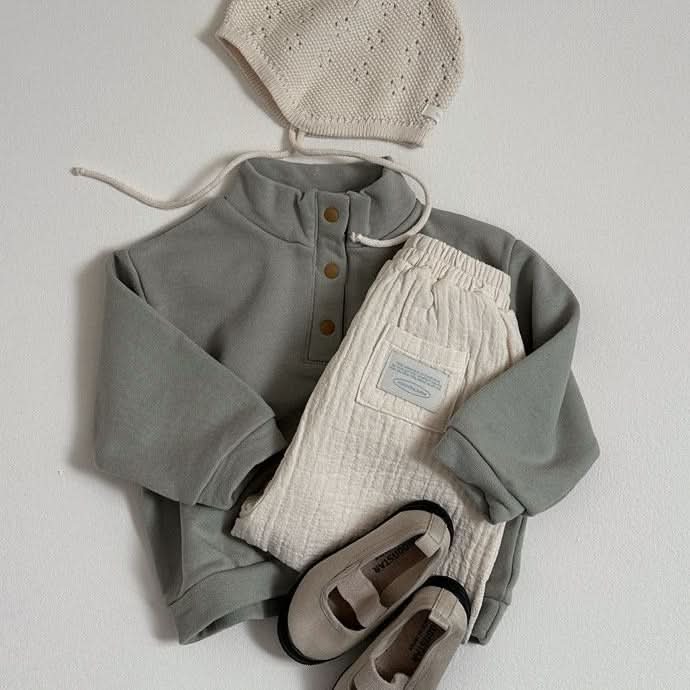 Toddler S25 Mock Neck Snap Button Sweatshirt (10m - 4y) - 3 Colors kids outfit