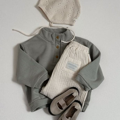 Toddler S25 Mock Neck Snap Button Sweatshirt (10m - 4y) - 3 Colors kids outfit