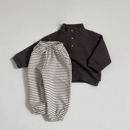 Toddler S25 Mock Neck Snap Button Sweatshirt (10m - 4y) - 3 Colors kids outfit