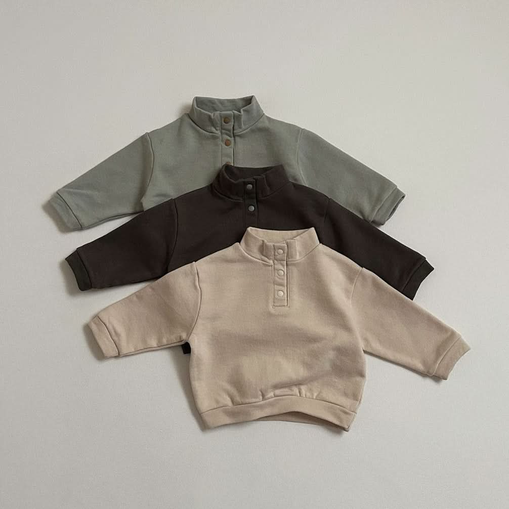 Toddler S25 Mock Neck Snap Button Sweatshirt (10m - 4y) - 3 Colors kids outfit