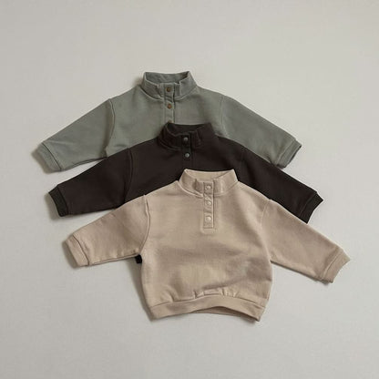 Toddler S25 Mock Neck Snap Button Sweatshirt (10m - 4y) - 3 Colors kids outfit
