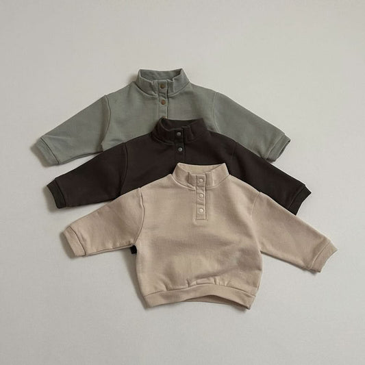 Toddler S25 Mock Neck Snap Button Sweatshirt (10m - 4y) - 3 Colors kids outfit