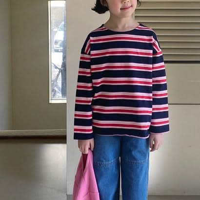 Toddler S25 Multicolor Stripe Long Sleeve Tee (1 - 6y) - 3 Colors kids outfit