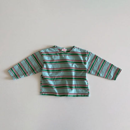 Toddler S25 Multicolor Stripe Long Sleeve Tee (1 - 6y) - 3 Colors kids outfit