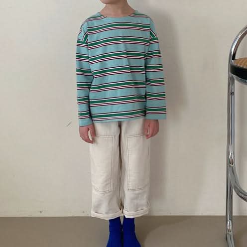 Toddler S25 Multicolor Stripe Long Sleeve Tee (1 - 6y) - 3 Colors kids outfit