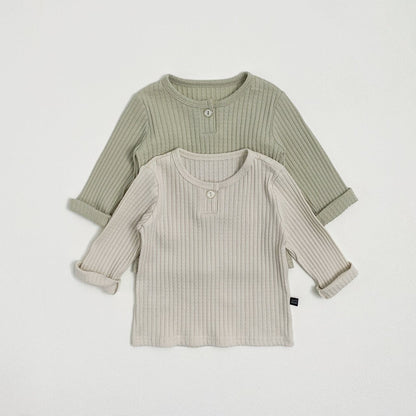 Toddler S25 Ribbed Pointelle Long Sleeve Top and Wide Pants Set (1 - 7y) - 2 Colors kids outfit