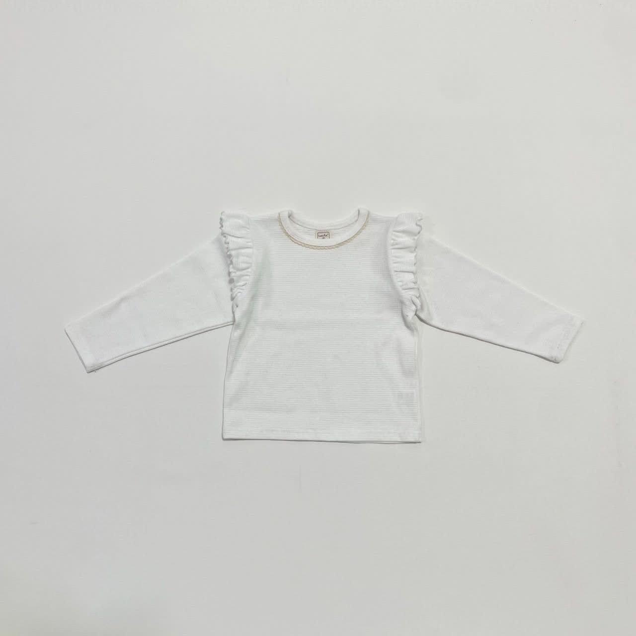 Toddler S25 Ruffle Shoulder Ribbed Tee (1 - 6y) - 2 Colors kids outfit