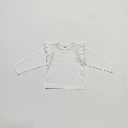 Toddler S25 Ruffle Shoulder Ribbed Tee (1 - 6y) - 2 Colors kids outfit