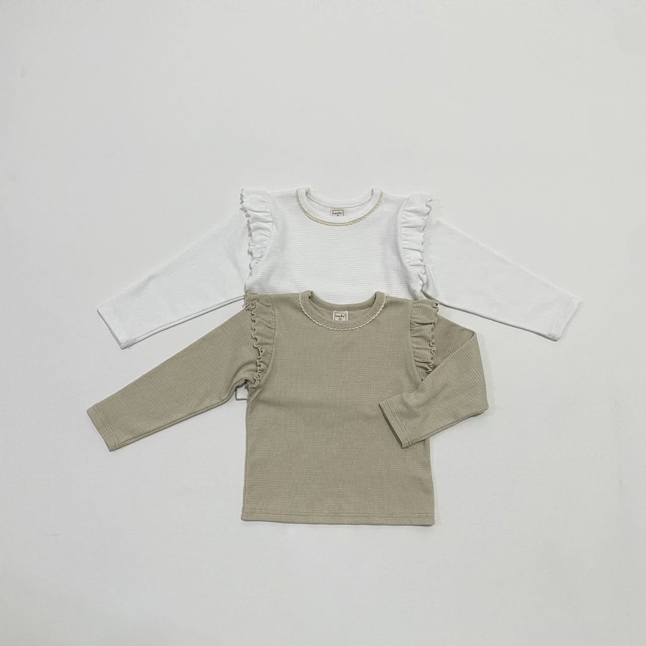 Toddler S25 Ruffle Shoulder Ribbed Tee (1 - 6y) - 2 Colors kids outfit