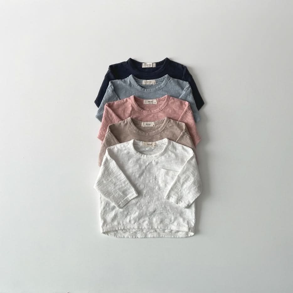 Toddler S25 Slub Cotton Long Sleeve Top (1 - 6y) - 5 Colors kids outfit
