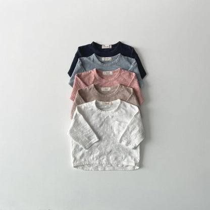 Toddler S25 Slub Cotton Long Sleeve Top (1 - 6y) - 5 Colors kids outfit