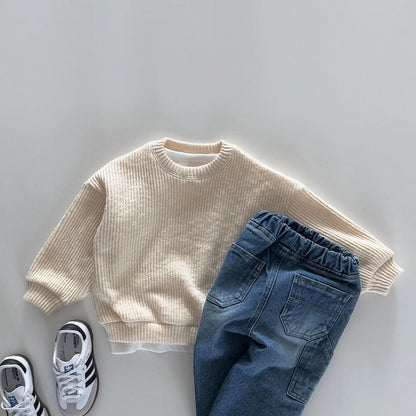 Toddler S25 Spring Rib Knit Sweatshirt (12m - 10y) - 4 Colors kids outfit