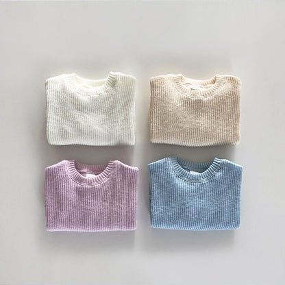 Toddler S25 Spring Rib Knit Sweatshirt (12m - 10y) - 4 Colors kids outfit