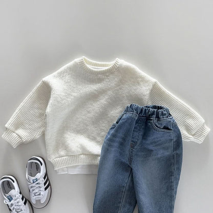 Toddler S25 Spring Rib Knit Sweatshirt (12m - 10y) - 4 Colors kids outfit