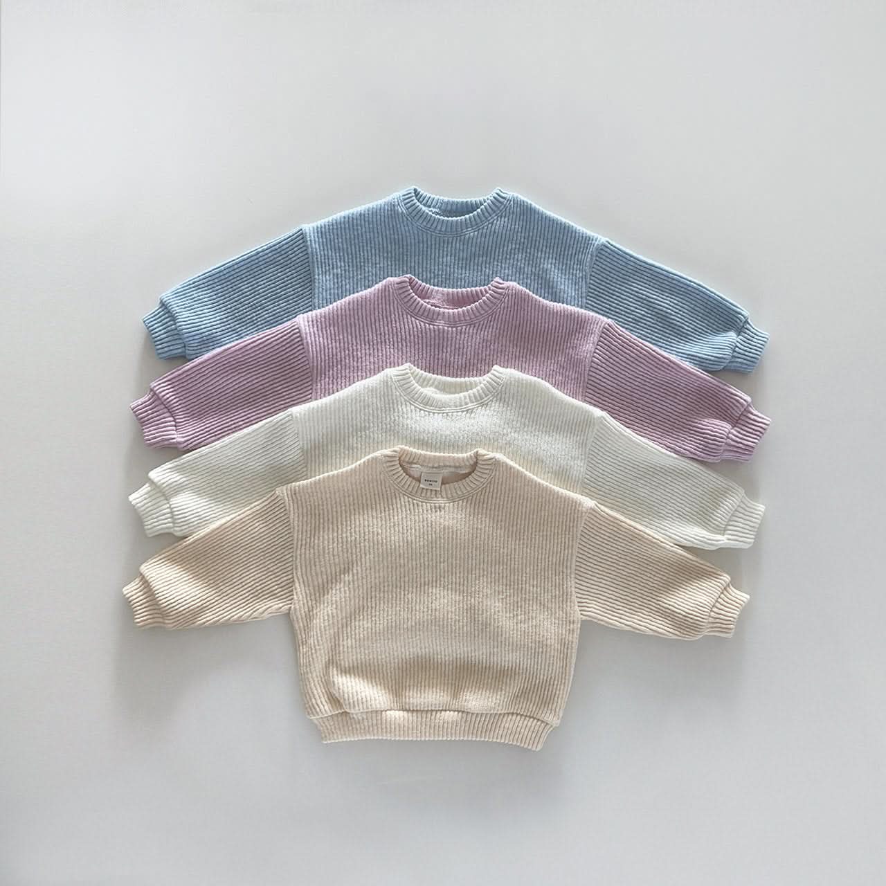 Toddler S25 Spring Rib Knit Sweatshirt (12m - 10y) - 4 Colors kids outfit