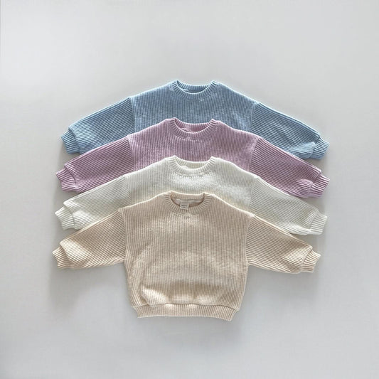 Toddler S25 Spring Rib Knit Sweatshirt (12m - 10y) - 4 Colors kids outfit