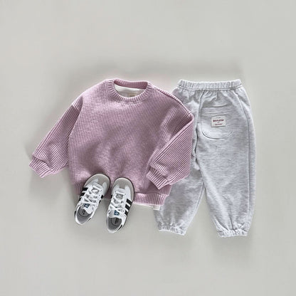 Toddler S25 Spring Rib Knit Sweatshirt (12m - 10y) - 4 Colors kids outfit